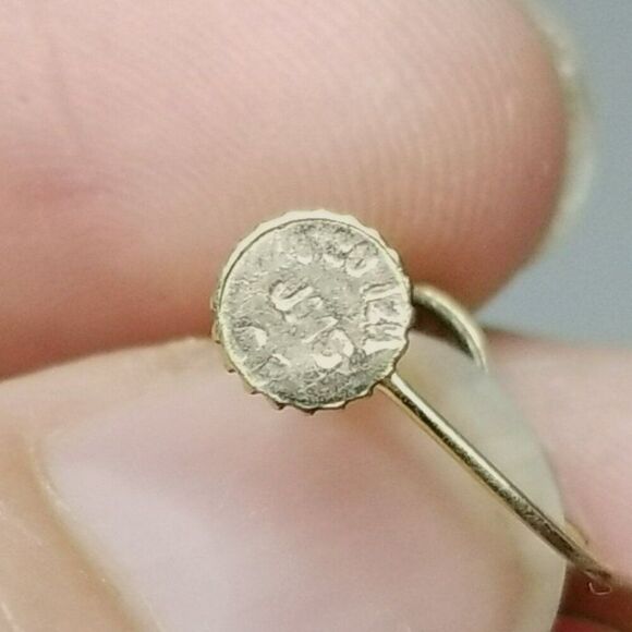 Vintage JMS Signed Yellow Gold Filled Dangle Clip On Earrings, Screw Backs - Picture 3 of 6